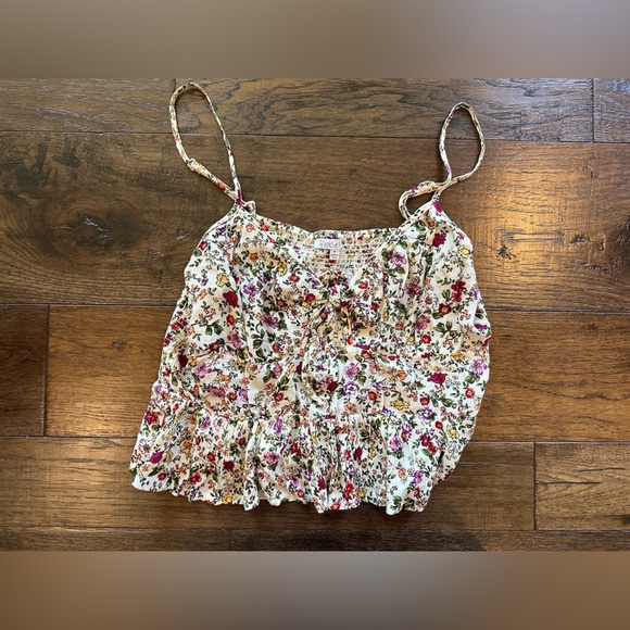 Patrons of Peace Floral Crop Top- size Medium - Picture 1 of 5